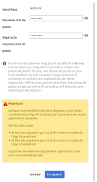 Étape 7 de la première connexion dans l’application Smartschool
