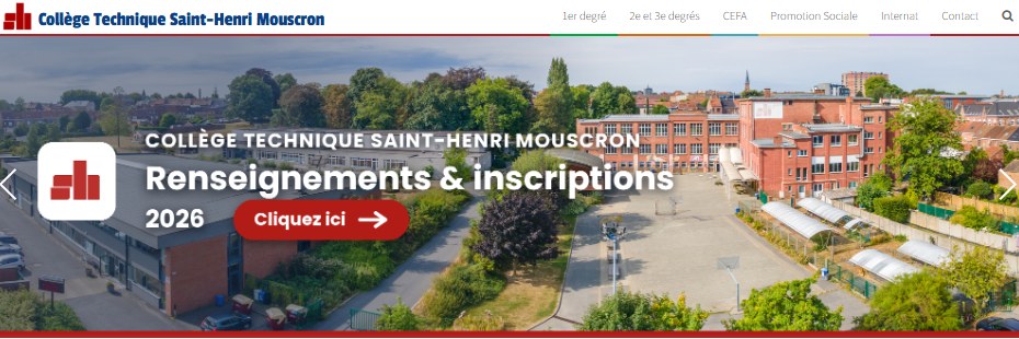 Page d’accueil du site de l’école